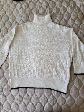 George cable-knit turtleneck sweater, XL (see measurements)